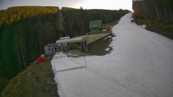 Modrá sjezdovka - dojezd k lanové dráze