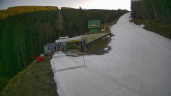 Modrá sjezdovka - dojezd k lanové dráze