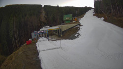 Modrá sjezdovka - dojezd k lanové dráze