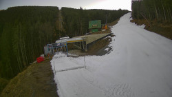 Modrá sjezdovka - dojezd k lanové dráze