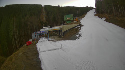 Modrá sjezdovka - dojezd k lanové dráze