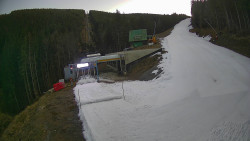 Modrá sjezdovka - dojezd k lanové dráze