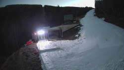 Modrá sjezdovka - dojezd k lanové dráze