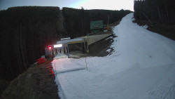 Modrá sjezdovka - dojezd k lanové dráze