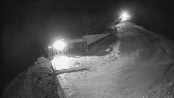 Modrá sjezdovka - dojezd k lanové dráze