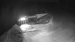 Modrá sjezdovka - dojezd k lanové dráze