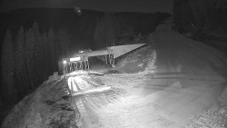 Modrá sjezdovka - dojezd k lanové dráze