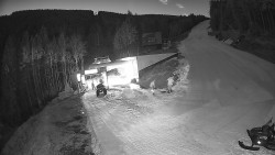 Modrá sjezdovka - dojezd k lanové dráze