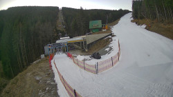 Modrá sjezdovka - dojezd k lanové dráze