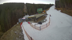 Modrá sjezdovka - dojezd k lanové dráze