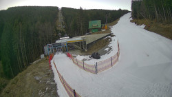 Modrá sjezdovka - dojezd k lanové dráze