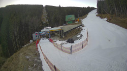 Modrá sjezdovka - dojezd k lanové dráze