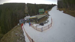 Modrá sjezdovka - dojezd k lanové dráze