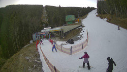 Modrá sjezdovka - dojezd k lanové dráze