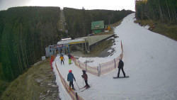 Modrá sjezdovka - dojezd k lanové dráze