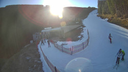 Modrá sjezdovka - dojezd k lanové dráze