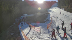 Modrá sjezdovka - dojezd k lanové dráze