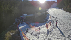 Modrá sjezdovka - dojezd k lanové dráze