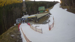 Modrá sjezdovka - dojezd k lanové dráze