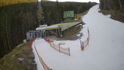 Modrá sjezdovka - dojezd k lanové dráze