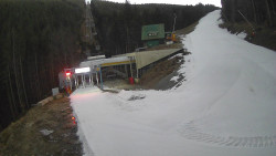 Modrá sjezdovka - dojezd k lanové dráze