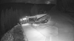 Modrá sjezdovka - dojezd k lanové dráze