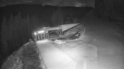 Modrá sjezdovka - dojezd k lanové dráze