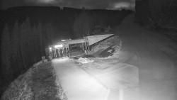 Modrá sjezdovka - dojezd k lanové dráze