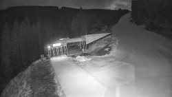 Modrá sjezdovka - dojezd k lanové dráze