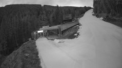 Modrá sjezdovka - dojezd k lanové dráze