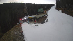 Modrá sjezdovka - dojezd k lanové dráze