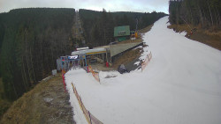 Modrá sjezdovka - dojezd k lanové dráze