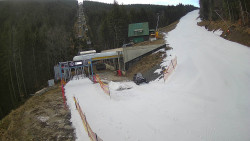 Modrá sjezdovka - dojezd k lanové dráze