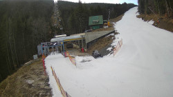 Modrá sjezdovka - dojezd k lanové dráze