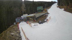 Modrá sjezdovka - dojezd k lanové dráze