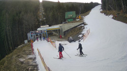 Modrá sjezdovka - dojezd k lanové dráze