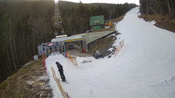 Modrá sjezdovka - dojezd k lanové dráze