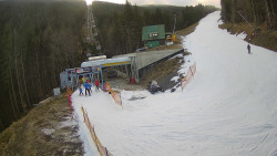 Modrá sjezdovka - dojezd k lanové dráze