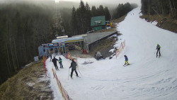 Modrá sjezdovka - dojezd k lanové dráze