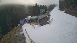 Modrá sjezdovka - dojezd k lanové dráze