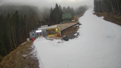 Modrá sjezdovka - dojezd k lanové dráze