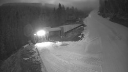 Modrá sjezdovka - dojezd k lanové dráze