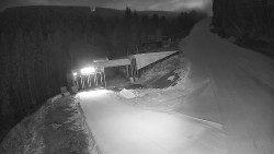 Modrá sjezdovka - dojezd k lanové dráze