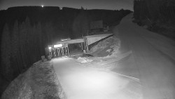 Modrá sjezdovka - dojezd k lanové dráze