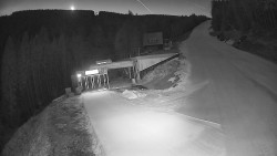 Modrá sjezdovka - dojezd k lanové dráze