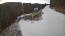 Modrá sjezdovka - dojezd k lanové dráze