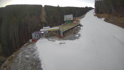 Modrá sjezdovka - dojezd k lanové dráze