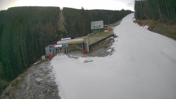 Modrá sjezdovka - dojezd k lanové dráze