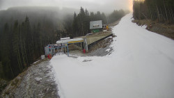 Modrá sjezdovka - dojezd k lanové dráze