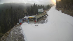 Modrá sjezdovka - dojezd k lanové dráze